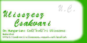 ulisszesz csakvari business card